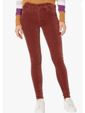AG Jeans Red The Farrah Skinny Ankle Corduroy Women's Size 27 New Without Tags!